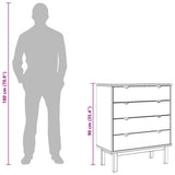 Drawer Cabinet OTTA Brown&White 76.5x39.5x90cm Solid Wood Pine