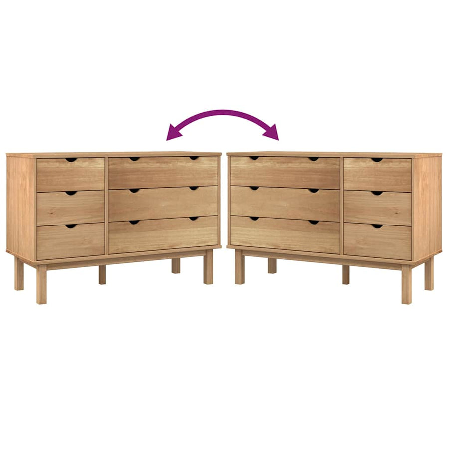 Drawer Cabinet OTTA 111x43x73.5 cm Solid Wood Pine
