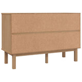 Drawer Cabinet OTTA Brown&White 111x43x73.5 cm Solid Wood Pine - Rear View