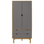 Wardrobe OTTA Brown and Grey 76.5x53x172 cm Solid Wood Pine