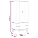 Wardrobe OTTA Brown and Grey 76.5x53x172 cm Solid Wood Pine