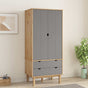 Wardrobe OTTA Brown and Grey 76.5x53x172 cm Solid Wood Pine