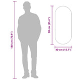 Wall Mirror Black 90x40 cm Oval - Close-Up Angle