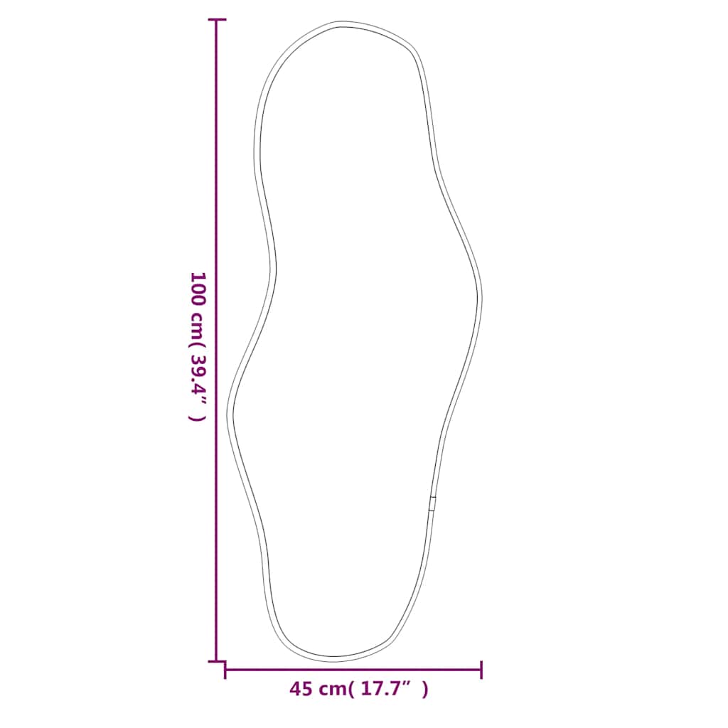 Wall Mirror Black 100x45 cm