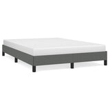 Bed Frame without Mattress Dark Grey 137x187 cm Double Fabric - Front View