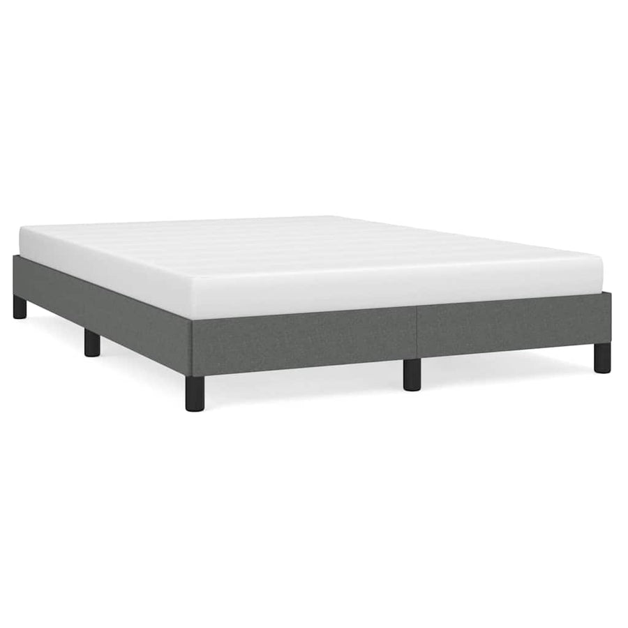 Bed Frame without Mattress Dark Grey 137x187 cm Double Fabric