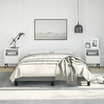 Bed Frame without Mattress Dark Grey 137x187 cm Double Fabric