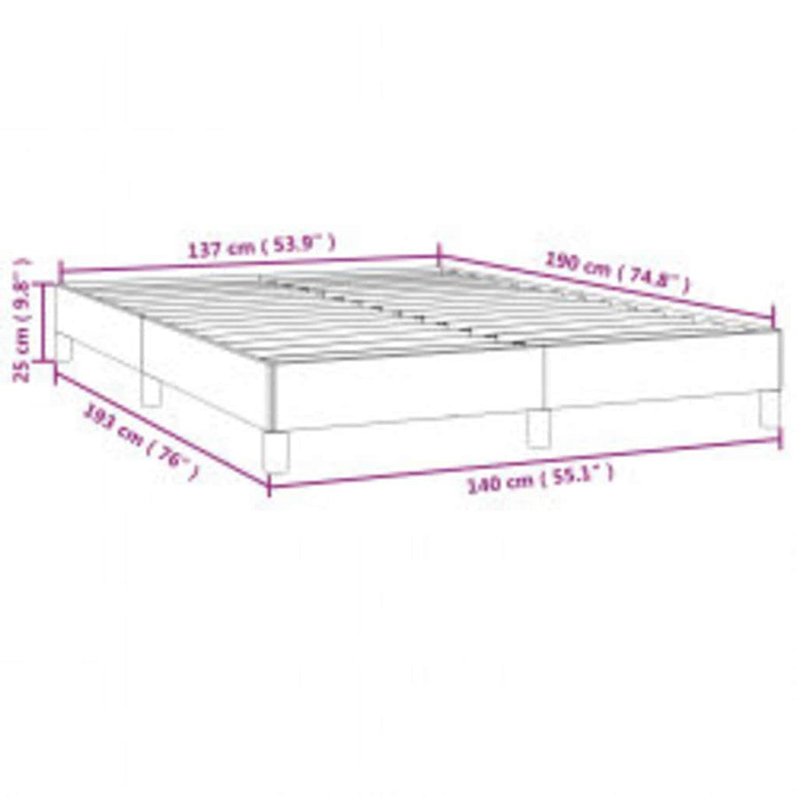 Bed Frame without Mattress Dark Grey 137x187 cm Double Fabric