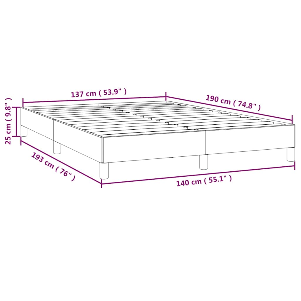 Bed Frame without Mattress Black 137x187 cm Double Fabric