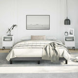 Bed Frame without Mattress Dark Grey 152x203 cm Queen Fabric - Side View