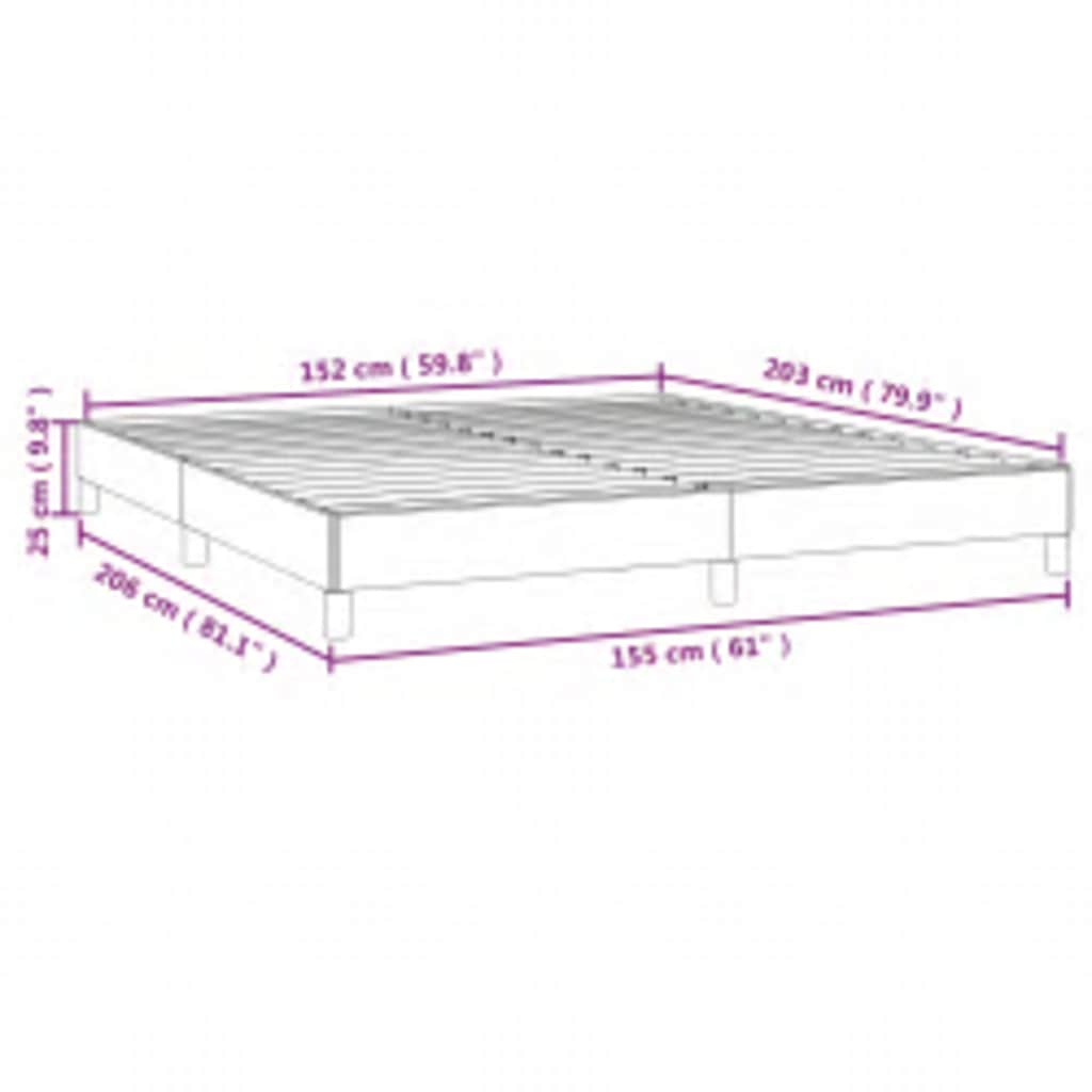 Bed Frame without Mattress Dark Grey 152x203 cm Queen Fabric