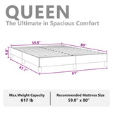 Bed Frame without Mattress Dark Grey 152x203 cm Queen Fabric