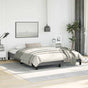 Bed Frame without Mattress Dark Grey 152x203 cm Queen Fabric