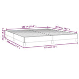 Bed Frame without Mattress Black 152x203 cm Queen Fabric