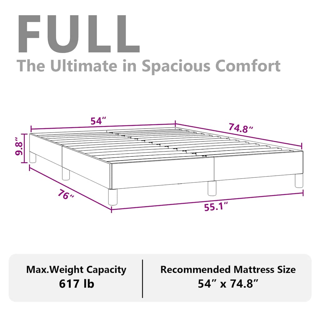 Bed Frame without Mattress Black 137x187 cm Double Faux Leather