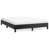 Bed Frame without Mattress Black 152x203 cm Queen Faux Leather - Front View