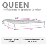 Bed Frame without Mattress Black 152x203 cm Queen Faux Leather - Extra Image