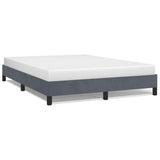 Bed Frame without Mattress Dark Grey 137x187 cm Double Velvet - Front View