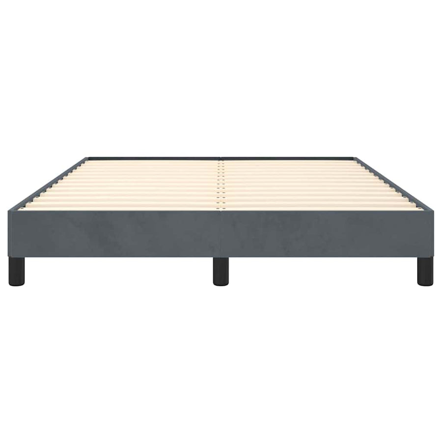 Bed Frame without Mattress Dark Grey 137x187 cm Double Velvet