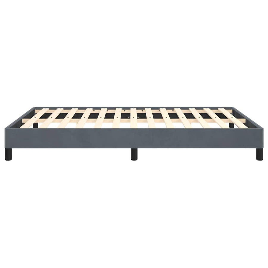 Bed Frame without Mattress Dark Grey 137x187 cm Double Velvet