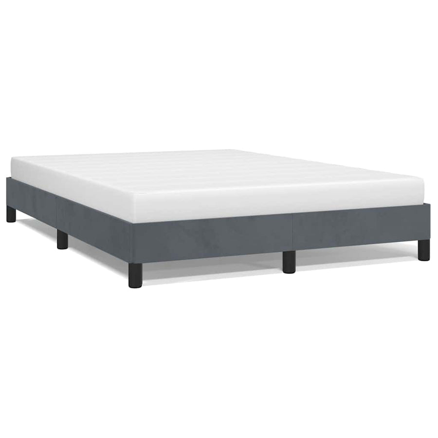 Bed Frame without Mattress Dark Grey 152x203 cm Queen Velvet