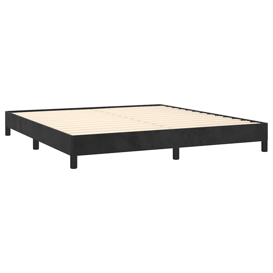 Bed Frame without Mattress Black 152x203 cm Queen Velvet