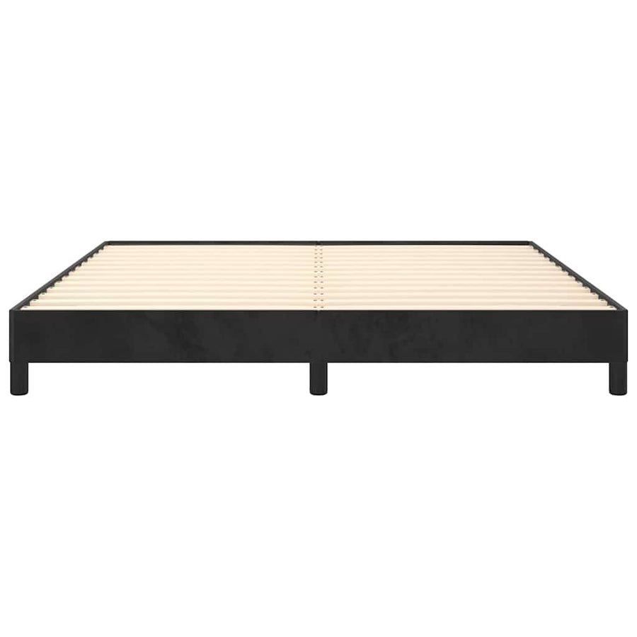 Bed Frame without Mattress Black 152x203 cm Queen Velvet