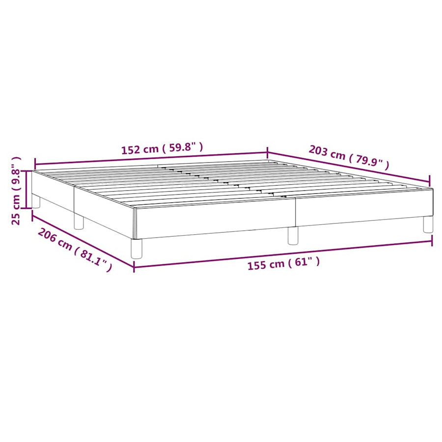 Bed Frame without Mattress Black 152x203 cm Queen Velvet