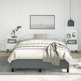Bed Frame without Mattress Dark Grey 137x187 cm Double Fabric - Side View