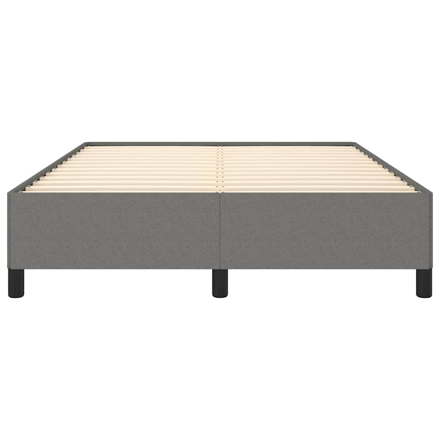 Bed Frame without Mattress Dark Grey 137x187 cm Double Fabric