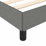 Bed Frame without Mattress Dark Grey 137x187 cm Double Fabric - Close-Up Angle