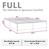 Bed Frame without Mattress Dark Grey 137x187 cm Double Fabric - Extra Image