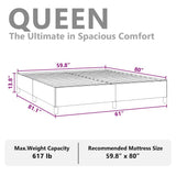 Bed Frame without Mattress Dark Grey 152x203 cm Queen Fabric - Extra Image