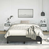 Bed Frame without Mattress Black 137x187 cm Double Faux Leather - Side View