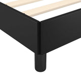 Bed Frame without Mattress Black 137x187 cm Double Faux Leather - Close-Up Angle