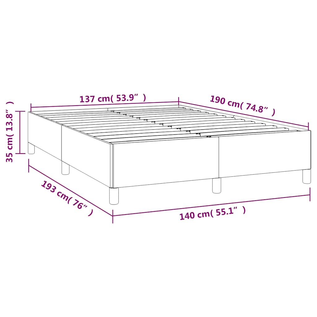 Bed Frame without Mattress Black 137x187 cm Double Faux Leather