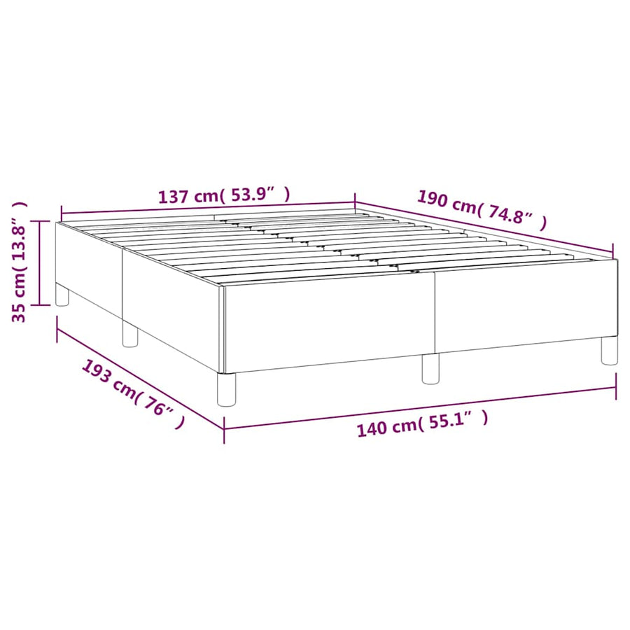 Bed Frame without Mattress Black 137x187 cm Double Faux Leather