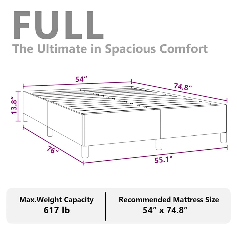 Bed Frame without Mattress Black 137x187 cm Double Faux Leather