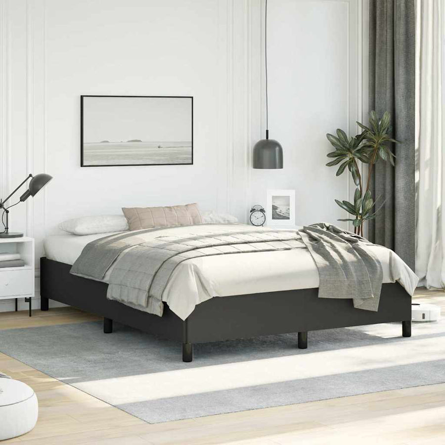 Bed Frame without Mattress Black 152x203 cm Queen Faux Leather