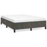 Bed Frame without Mattress Dark Grey 137x187 cm Double Velvet - Front View