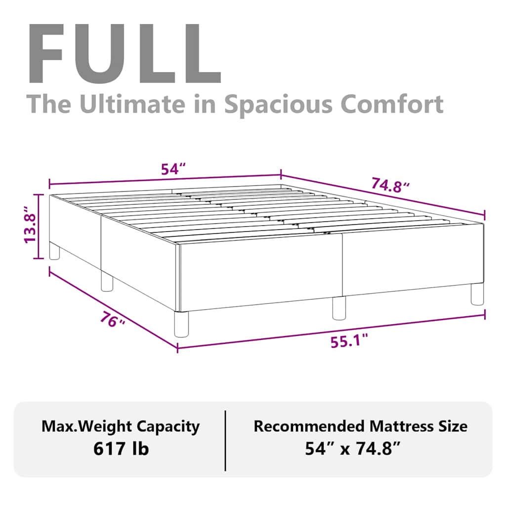 Bed Frame without Mattress Dark Grey 137x187 cm Double Velvet