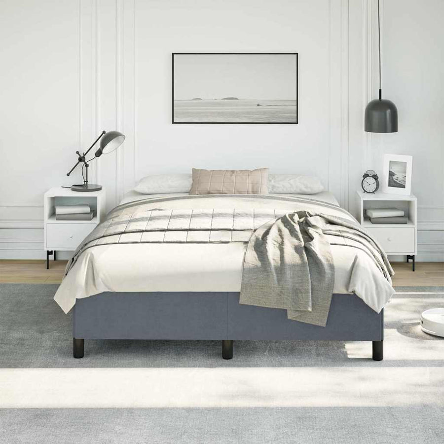 Bed Frame without Mattress Dark Grey 152x203 cm Queen Velvet