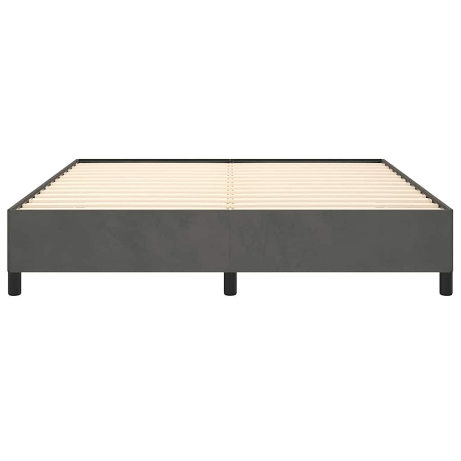 Bed Frame without Mattress Dark Grey 152x203 cm Queen Velvet