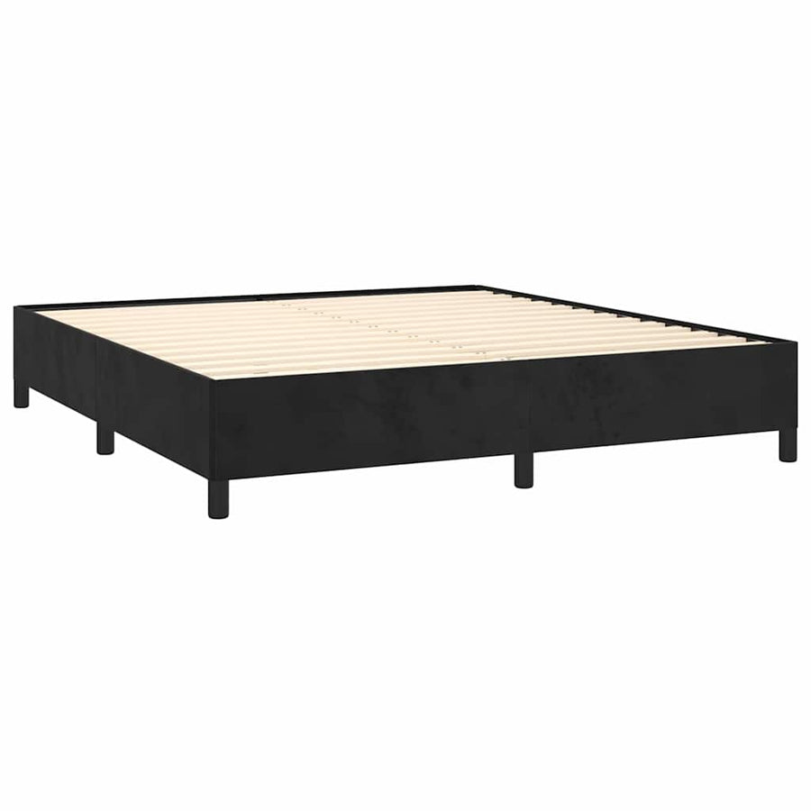 Bed Frame without Mattress Black 152x203 cm Queen Velvet
