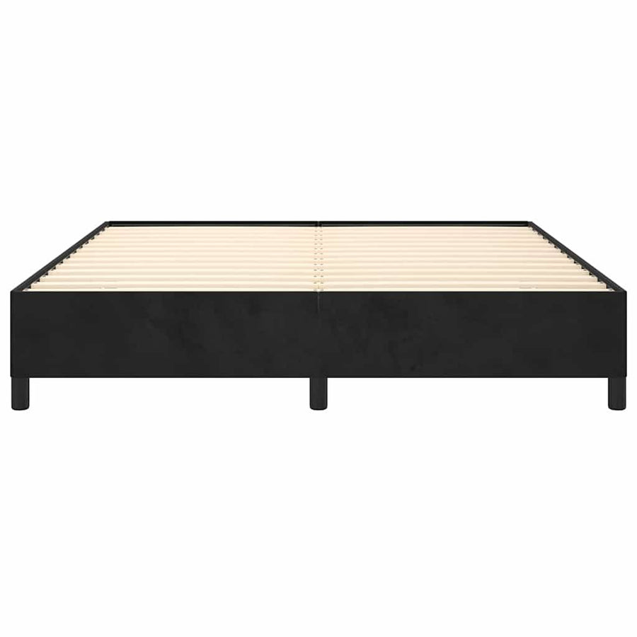 Bed Frame without Mattress Black 152x203 cm Queen Velvet