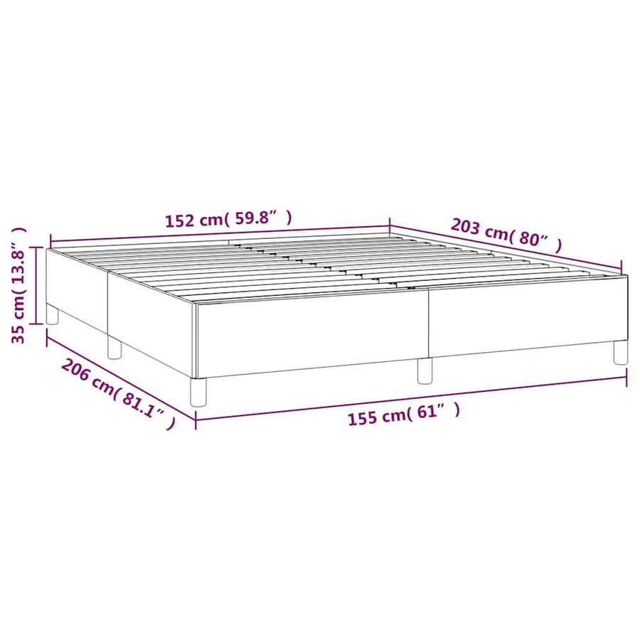 Bed Frame without Mattress Black 152x203 cm Queen Velvet