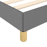 Bed Frame without Mattress Dark Grey Double Fabric