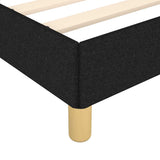 Bed Frame without Mattress Black Double Fabric - Close-Up Angle