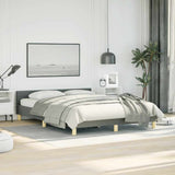 Bed Frame without Mattress Dark Grey Queen Fabric - Side View