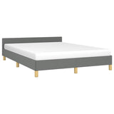 Bed Frame without Mattress Dark Grey Queen Fabric - Top-Down View